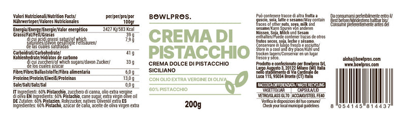 Crema dulce de pistachos sicilianos