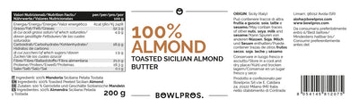 Crema 100% Almendras Tostadas Sicilianas etiqueta